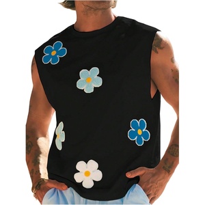 image:imageMakeMeChic Mens Summer Beach Tank Top Graphic Sleeveless Hawaiian Shirts Muscle Basic Top Vacation ShirtsBlack