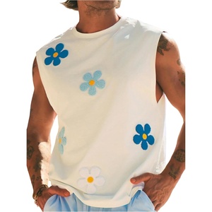 image:imageMakeMeChic Mens Summer Beach Tank Top Graphic Sleeveless Hawaiian Shirts Muscle Basic Top Vacation ShirtsWhite