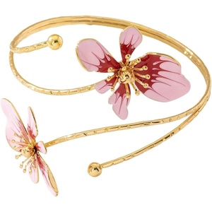 image:imageMakeMeChic Womens Bracelets Arm Cuff Upper Arm Flower Gold Bangles JewelryFlower Pink