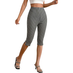 image:imageMakeMeChic Womens Capri Pants High Waisted Elastic Leggings Casual Yoga Going Out Dressy Capri PantsBlack B