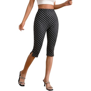 image:imageMakeMeChic Womens Capri Pants High Waisted Elastic Leggings Casual Yoga Going Out Dressy Capri PantsBlack C