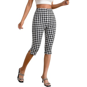 image:imageMakeMeChic Womens Capri Pants High Waisted Elastic Leggings Casual Yoga Going Out Dressy Capri PantsBlack and White