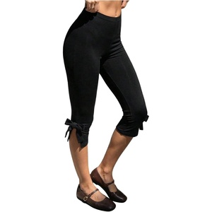 image:imageMakeMeChic Womens Capri Pants High Waisted Elastic Leggings Casual Yoga Going Out Dressy Capri PantsBow Black