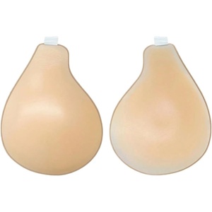 image:imageMakeMeChic Womens Invisible Sticky Bra Push Up No Show Adhesive Bras with Halter Clear StrapApricot