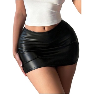 image:imageMakeMeChic Womens Plus Size Black Mini Skirts Summer Ruched High Waisted Sexy Bodycon Short SkirtsBlack B