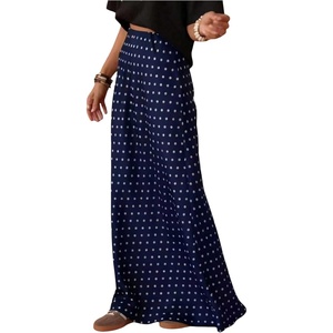 image:imageMakeMeChic Womens Polka Dots Maxi Skirt High Waisted A Line Flowy Long SkirtsRoyal Blue
