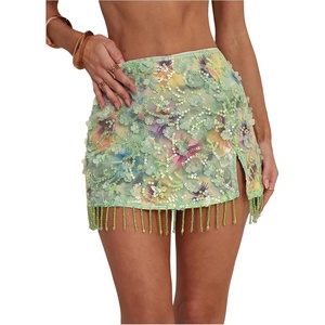 image:imageMakeMeChic Womens Sequin Mini Skirt Y2K Sparkly Micro Pencil SkirtMint Green