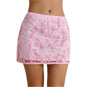 image:imageMakeMeChic Womens Sequin Mini Skirt Y2K Sparkly Micro Pencil SkirtPink