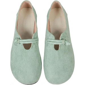 image:imageMakeMeChic Womens Suede Flats Shoes Closed Toe Ballet Flats Dressy Casual Potato ShoesLight Green