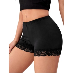 image:imageMakeMeChic Womens Summer Lace Trim Shorts Biker Seamless Panties Slip Under Short BoyshortsBlack
