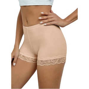 image:imageMakeMeChic Womens Summer Lace Trim Shorts Biker Seamless Panties Slip Under Short BoyshortsKhaki