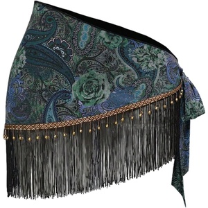 image:imageMakeMeChic Womens Wrap Fringe Skirt Beach Cover Up Low Waisted Tie Side Boho Swim SuitMulticolor D