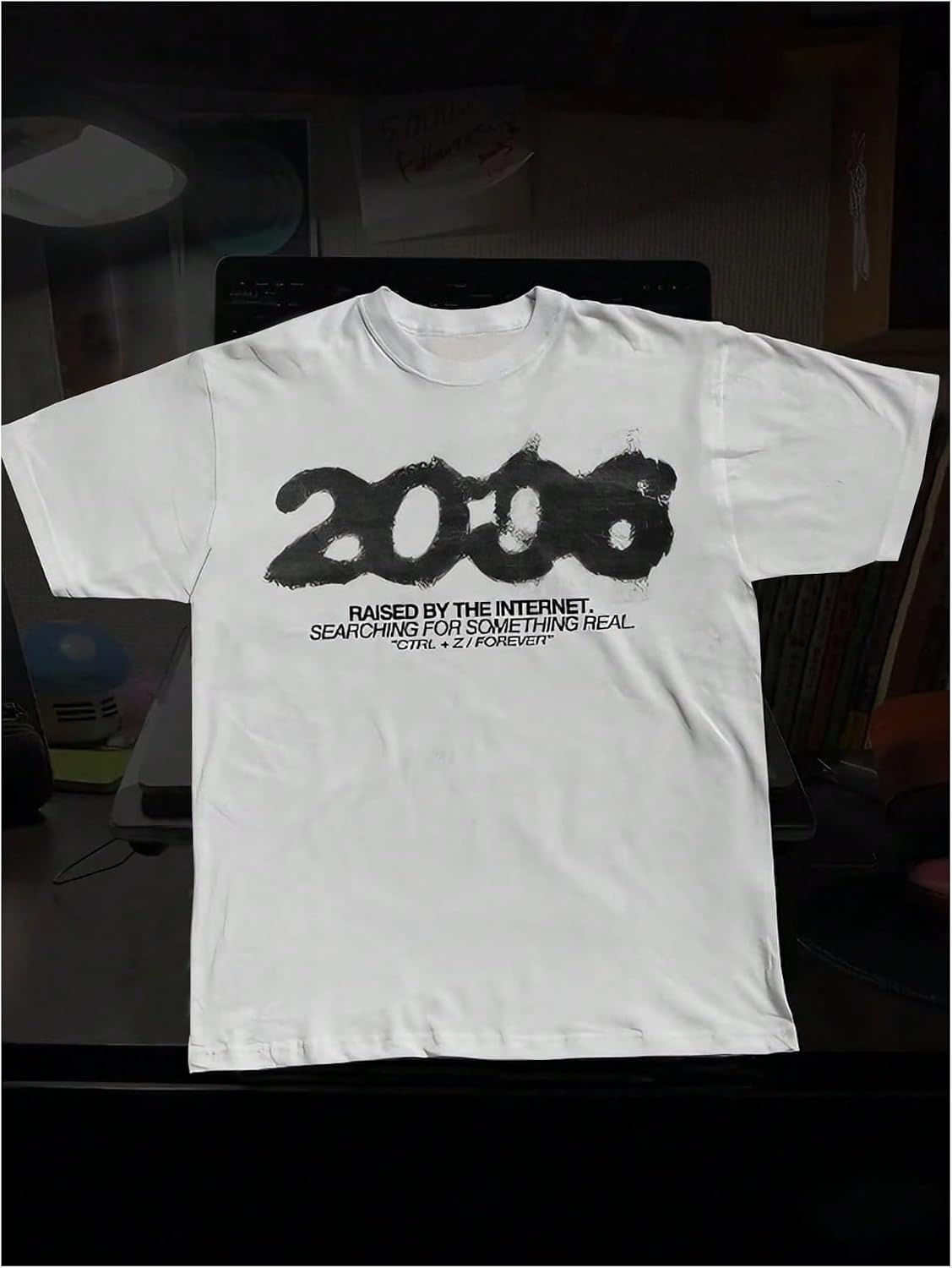 image:imageMakeMeChic Womens Oversized Graphic Tees Y2k Vintage Tops Short Sleeve Summer T Shirt StreetwearWhite