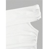 image:imageMAKEMECHIC Womens Off The Shoulder Crop Tops Y2k Ruched Short Sleeve Fitted T ShirtsWhite