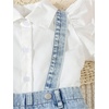 image:imageMakeMeChic Toddler Baby Girls 2 Piece Cute Outfits Cap Sleeve Collared Button Down Shirt and Denim Overall Skirt SetsLight Blue