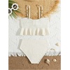 image:imageMakeMeChic Toddler Girls Two Piece Swimsuit Seashell Ruffle Textured Beach Bikini SetApricot