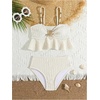 image:imageMakeMeChic Toddler Girls Two Piece Swimsuit Seashell Ruffle Textured Beach Bikini SetApricot