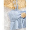 image:imageMakeMeChic Toddler Girls Two Piece Swimsuit Seashell Ruffle Textured Beach Bikini SetBlue