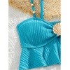 image:imageMakeMeChic Toddler Girls Two Piece Swimsuit Seashell Ruffle Textured Beach Bikini SetBright Blue