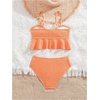 image:imageMakeMeChic Toddler Girls Two Piece Swimsuit Seashell Ruffle Textured Beach Bikini SetOrange