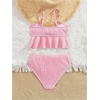 image:imageMakeMeChic Toddler Girls Two Piece Swimsuit Seashell Ruffle Textured Beach Bikini SetPink Seashell