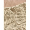 image:imageMakeMeChic Womens 2 Piece Sets Crochet Crop Tank Tops Mini Skirt Set Summer Beach Vacation OutiftsApricot