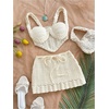 image:imageMakeMeChic Womens 2 Piece Sets Crochet Crop Tank Tops Mini Skirt Set Summer Beach Vacation OutiftsWhite