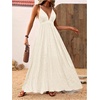 image:imageMakeMeChic Womens Boho Maxi Dress Summer Luau Outfits Beach Wedding Guest Backless Sundress Flowy Resort WearApricot