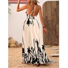 image:imageMakeMeChic Womens Boho Maxi Dress Summer Luau Outfits Beach Wedding Guest Backless Sundress Flowy Resort WearApricot B