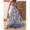 image:imageMakeMeChic Womens Boho Maxi Dress Summer Luau Outfits Beach Wedding Guest Backless Sundress Flowy Resort WearBlue and White