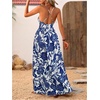 image:imageMakeMeChic Womens Boho Maxi Dress Summer Luau Outfits Beach Wedding Guest Backless Sundress Flowy Resort WearBlue and White Mulit