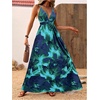 image:imageMakeMeChic Womens Boho Maxi Dress Summer Luau Outfits Beach Wedding Guest Backless Sundress Flowy Resort WearGreen Floral