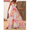 image:imageMakeMeChic Womens Boho Maxi Dress Summer Luau Outfits Beach Wedding Guest Backless Sundress Flowy Resort WearYellow Floral