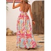 image:imageMakeMeChic Womens Boho Maxi Dress Summer Luau Outfits Beach Wedding Guest Backless Sundress Flowy Resort WearYellow Floral