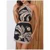 image:imageMakeMeChic Womens Boho Mini Dress Summer Beach Vacation Halter Dresses Floral SundressBlack Floral
