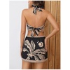 image:imageMakeMeChic Womens Boho Mini Dress Summer Beach Vacation Halter Dresses Floral SundressBlack Floral