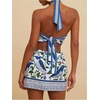 image:imageMakeMeChic Womens Boho Mini Dress Summer Beach Vacation Halter Dresses Floral SundressBlue and White