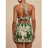 image:imageMakeMeChic Womens Boho Mini Dress Summer Beach Vacation Halter Dresses Floral SundressGreen