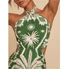image:imageMakeMeChic Womens Boho Mini Dress Summer Beach Vacation Halter Dresses Floral SundressGreen