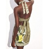 image:imageMakeMeChic Womens Boho Mini Dress Summer Beach Vacation Halter Dresses Floral SundressMocha Green