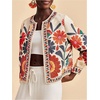 image:imageMakeMeChic Womens Boho Tops Floral Jacket Long Sleeve Open Front Vacation Coat OuterwearApricot