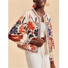 image:imageMakeMeChic Womens Boho Tops Floral Jacket Long Sleeve Open Front Vacation Coat OuterwearApricot