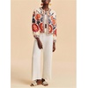 image:imageMakeMeChic Womens Boho Tops Floral Jacket Long Sleeve Open Front Vacation Coat OuterwearApricot