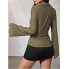 image:imageMakeMeChic Womens Button Down Bell Sleeve Tops Collared Blouse Office Work Shirts Business Casual OutfitsArmy Green