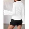 image:imageMakeMeChic Womens Button Down Bell Sleeve Tops Collared Blouse Office Work Shirts Business Casual OutfitsWhite
