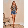 image:imageMakeMeChic Womens Concert Outfits Sequin Tops Summer Mesh Sheer Short Sleeve See Through Black T Shirts BlouseBlack All Over Print