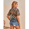 image:imageMakeMeChic Womens Concert Outfits Sequin Tops Summer Mesh Sheer Short Sleeve See Through Black T Shirts BlouseBlack All Over Print
