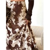 image:imageMakeMeChic Womens Cow Print Skirt High Waisted A Line Flowy Summer Midi SkirtsBrown