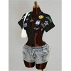 image:imageMakeMeChic Womens Cropped T Shirts Knot Graphic Tees V Neck Short Sleeve Y2K Summer StreetwearBlack
