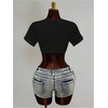 image:imageMakeMeChic Womens Cropped T Shirts Knot Graphic Tees V Neck Short Sleeve Y2K Summer StreetwearBlack